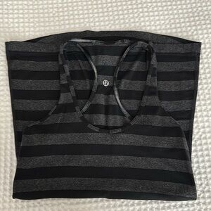 Black and gray stripe Lululemon racerback tank
